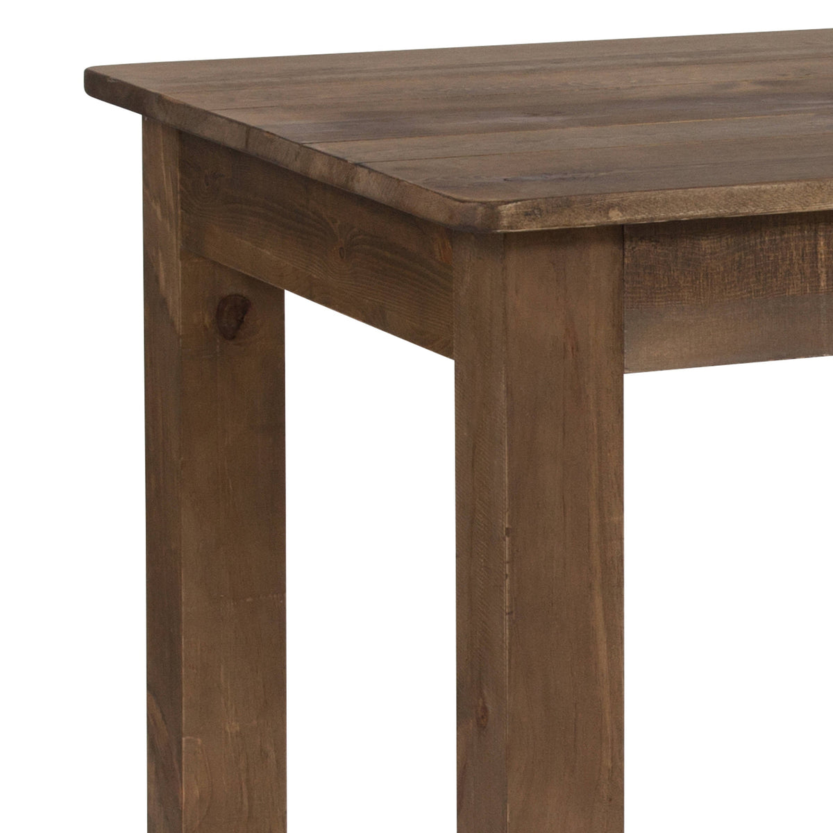 Flash Furniture XA-F-46X30-GG 46" x 30" Rectangular Antique Rustic Solid Pine Farm Dining Table - View 7