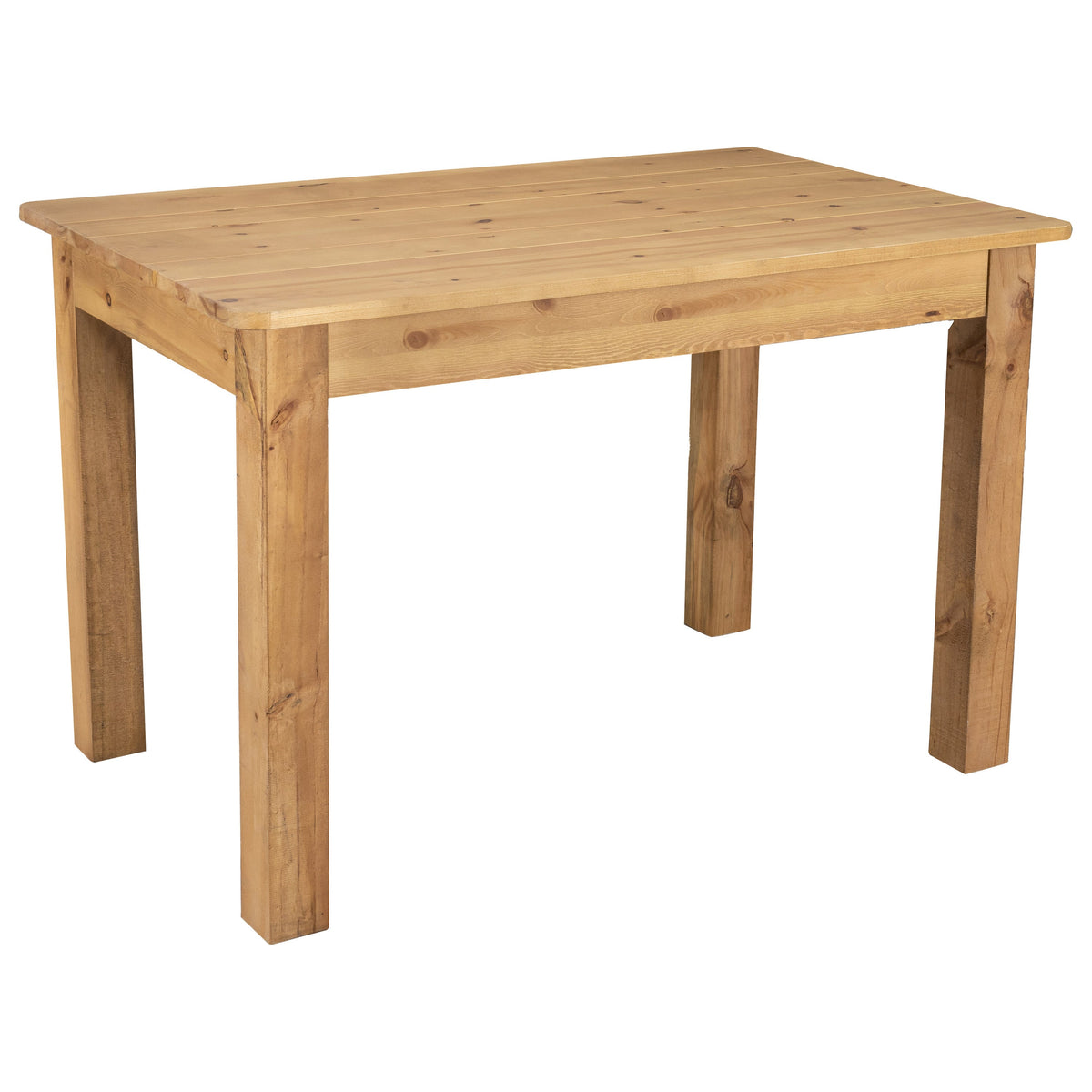 Flash Furniture XA-F-46X30-LN-GG 46" x 30" Rectangular Light Natural Solid Pine Farm Dining Table - Main view