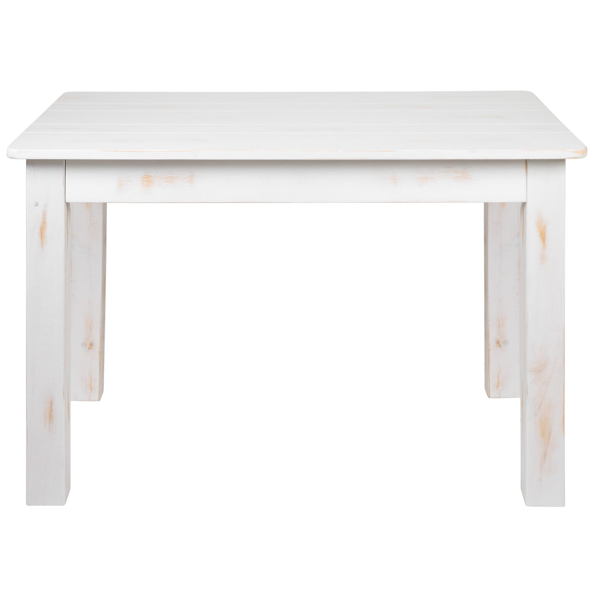 Flash Furniture XA-F-46X30-WH-GG 46" x 30" Rectangular Antique Rustic White Solid Pine Farm Dining Table - View 7