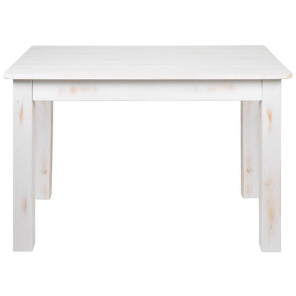 Flash Furniture XA-F-46X30-WH-GG 46" x 30" Rectangular Antique Rustic White Solid Pine Farm Dining Table - View 7