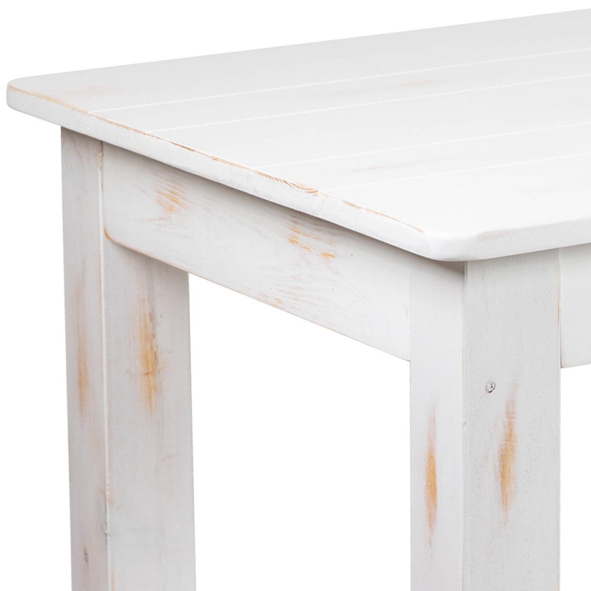 Flash Furniture XA-F-46X30-WH-GG 46" x 30" Rectangular Antique Rustic White Solid Pine Farm Dining Table - View 10