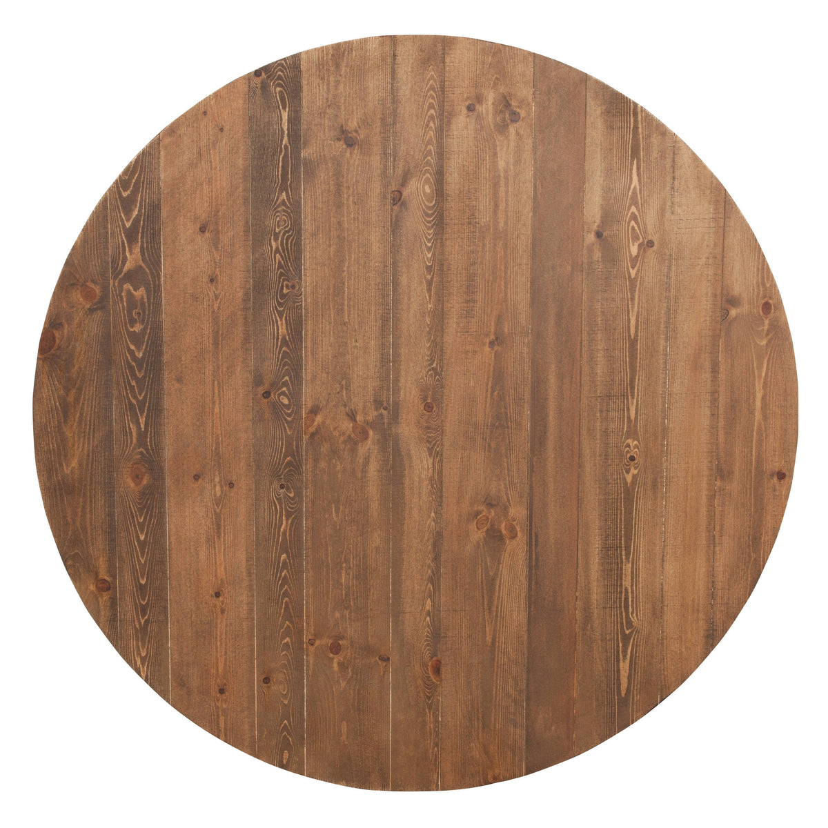 Flash Furniture XA-F-60-RD-GG 60" Round Antique Rustic Solid Pine Folding Farm Dining Table - View 5