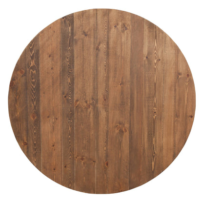 Flash Furniture XA-F-60-RD-GG 60" Round Antique Rustic Solid Pine Folding Farm Dining Table - View 5
