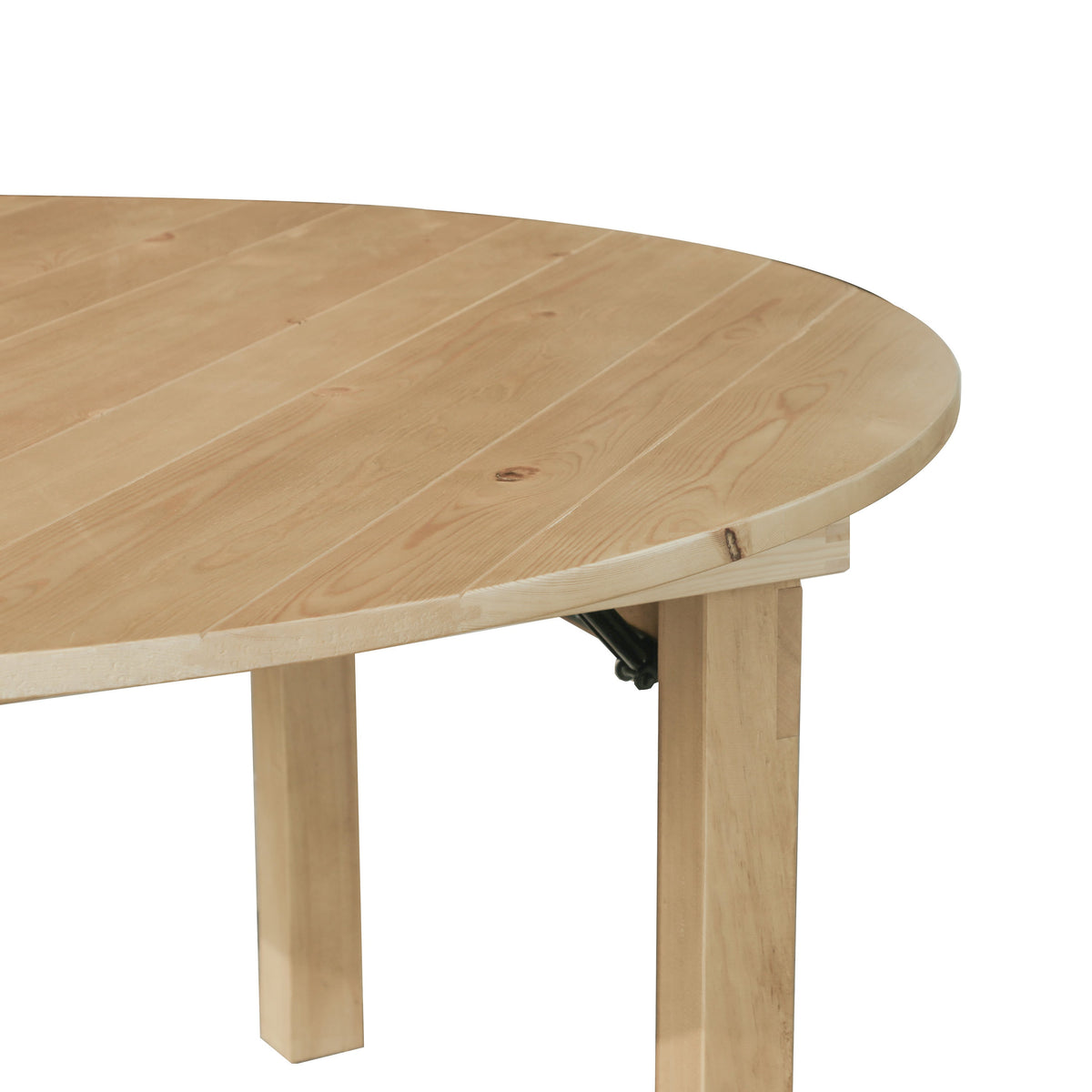 Flash Furniture XA-F-60-RD-LN-GG 60" Round Antique Rustic Solid Pine Farmhouse Folding Table in Light Natural - View 6