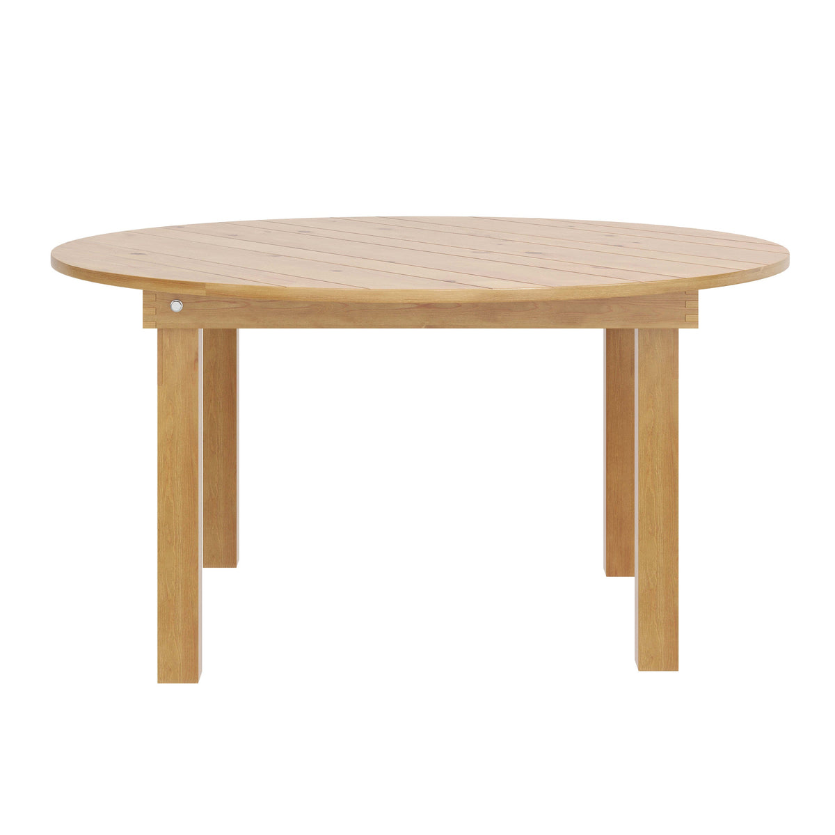 Flash Furniture XA-F-60-RD-LN-GG 60" Round Antique Rustic Solid Pine Farmhouse Folding Table in Light Natural - View 7