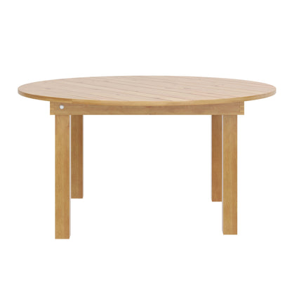 Flash Furniture XA-F-60-RD-LN-GG 60" Round Antique Rustic Solid Pine Farmhouse Folding Table in Light Natural - View 7