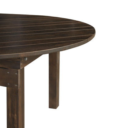 Flash Furniture XA-F-60-RD-MG-GG 60" Round Antique Rustic Solid Pine Farmhouse Folding Table in Mahogany - View 7