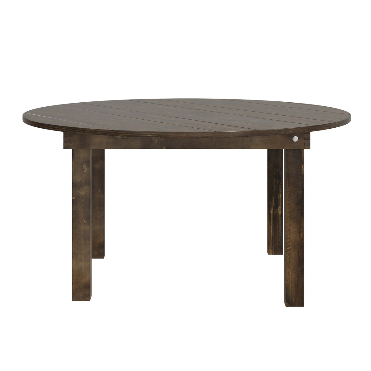 Flash Furniture XA-F-60-RD-MG-GG 60" Round Antique Rustic Solid Pine Farmhouse Folding Table in Mahogany - View 8