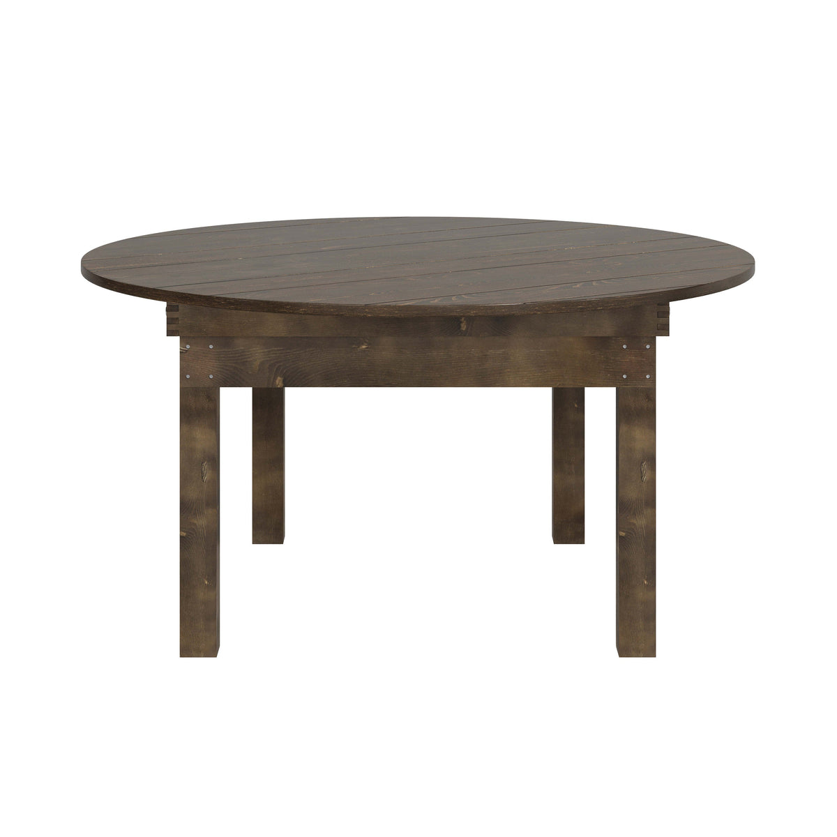 Flash Furniture XA-F-60-RD-MG-GG 60" Round Antique Rustic Solid Pine Farmhouse Folding Table in Mahogany - View 9