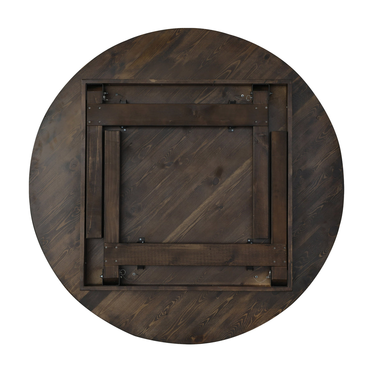 Flash Furniture XA-F-60-RD-MG-GG 60" Round Antique Rustic Solid Pine Farmhouse Folding Table in Mahogany - View 12