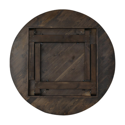 Flash Furniture XA-F-60-RD-MG-GG 60" Round Antique Rustic Solid Pine Farmhouse Folding Table in Mahogany - View 12
