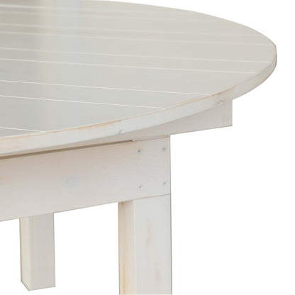 Flash Furniture XA-F-60-RD-WH-GG 60" Round Antique Rustic Solid Pine Farmhouse Folding Table in White - View 7