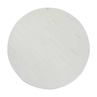 Flash Furniture XA-F-60-RD-WH-GG 60" Round Antique Rustic Solid Pine Farmhouse Folding Table in White - View 10