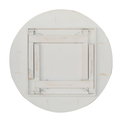 Flash Furniture XA-F-60-RD-WH-GG 60" Round Antique Rustic Solid Pine Farmhouse Folding Table in White - View 12