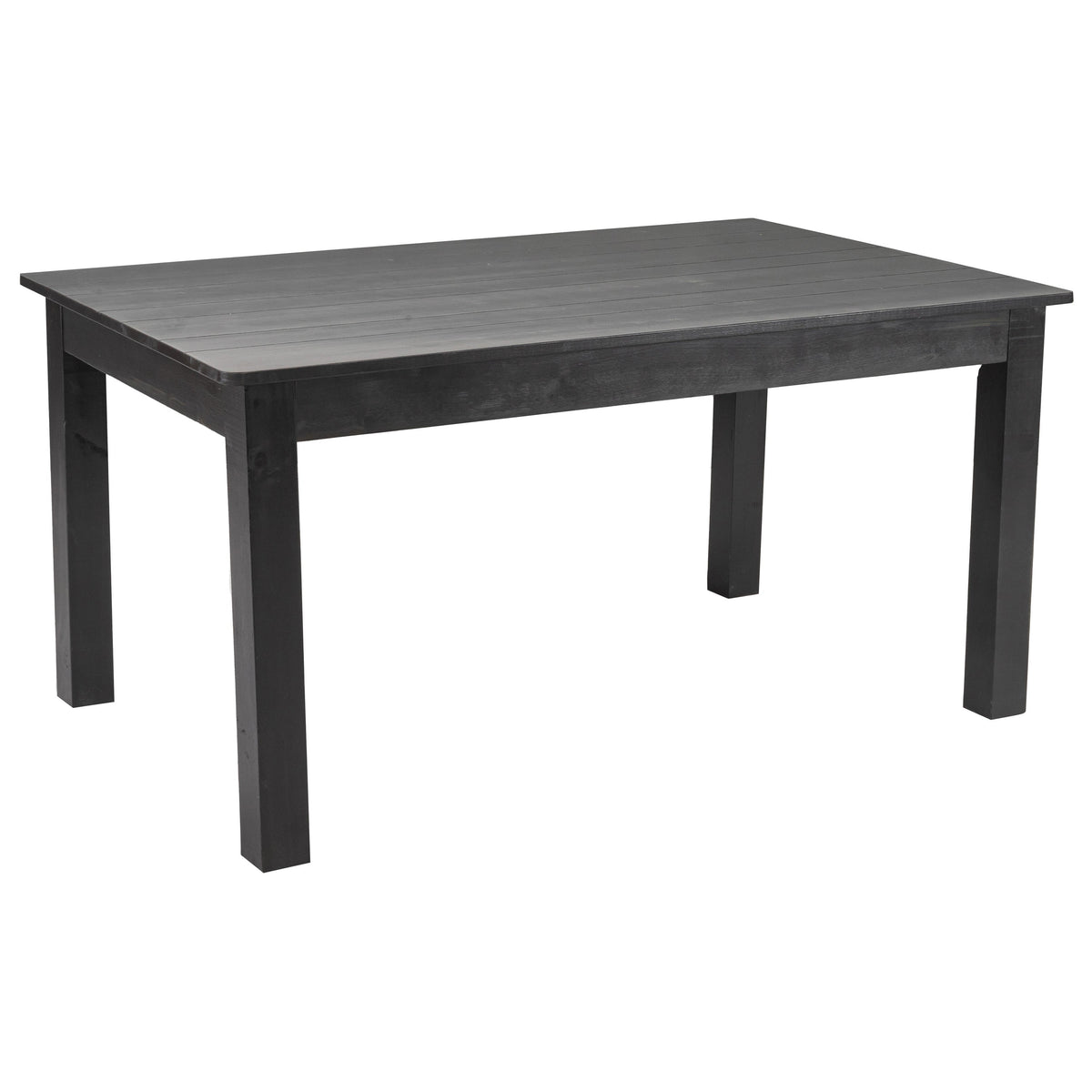Flash Furniture XA-F-60X38-BW-GG 60" x 38" Rectangular Black Wash Solid Pine Farm Dining Table - Main view