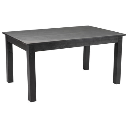 Flash Furniture XA-F-60X38-BW-GG 60" x 38" Rectangular Black Wash Solid Pine Farm Dining Table - Main view