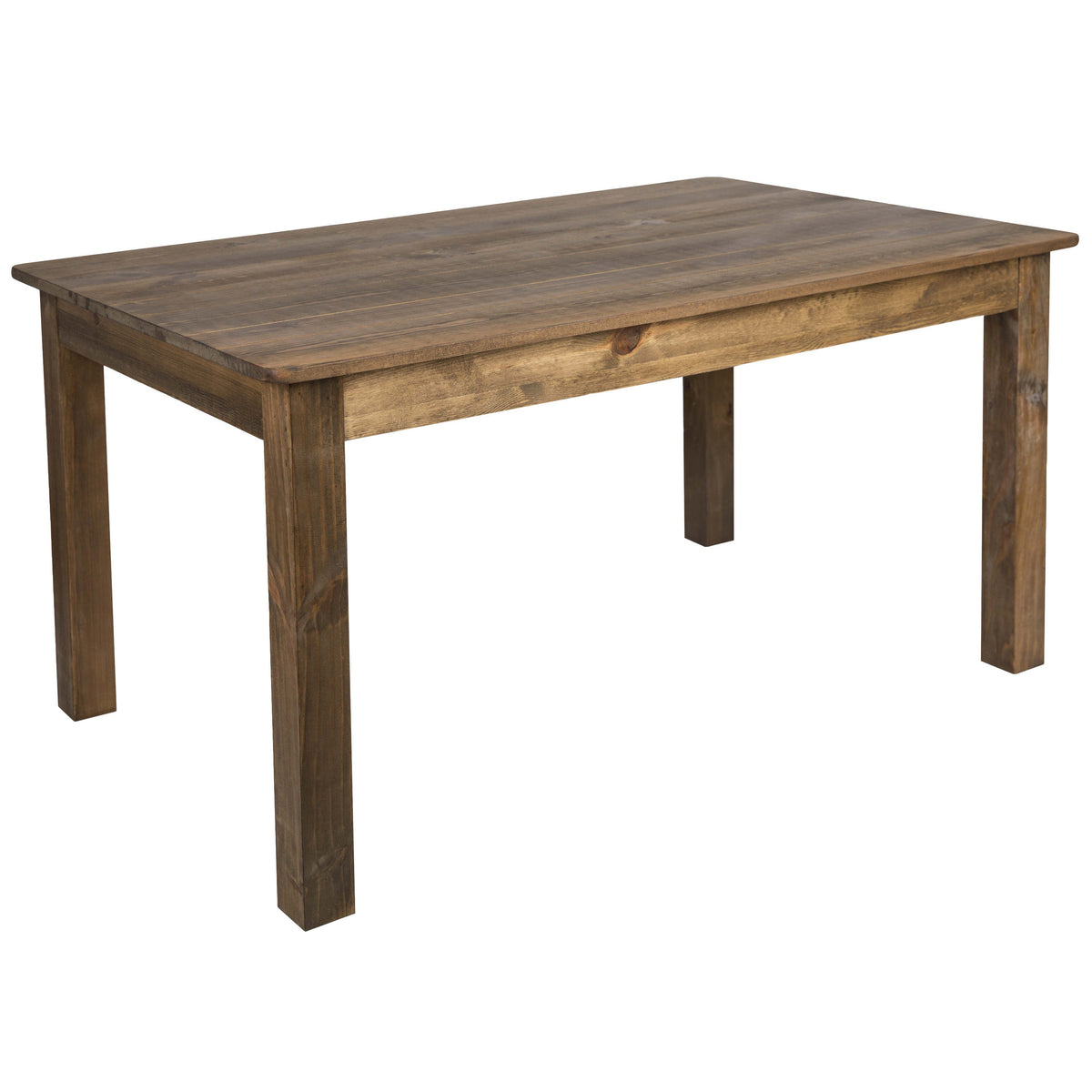 Flash Furniture XA-F-60X38-GG 60" x 38" Rectangular Antique Rustic Solid Pine Farm Dining Table - Main view