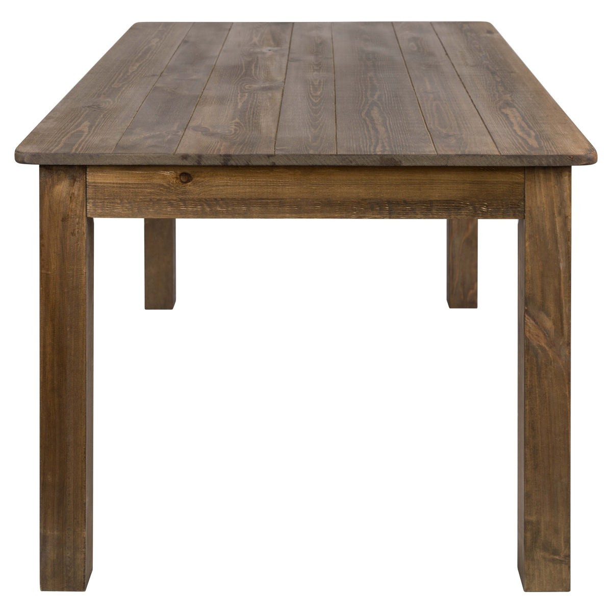 Flash Furniture XA-F-60X38-GG 60" x 38" Rectangular Antique Rustic Solid Pine Farm Dining Table - View 6