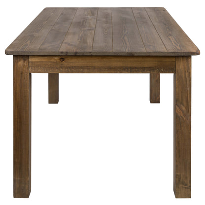 Flash Furniture XA-F-60X38-GG 60" x 38" Rectangular Antique Rustic Solid Pine Farm Dining Table - View 6