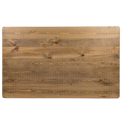 Flash Furniture XA-F-60X38-GG 60" x 38" Rectangular Antique Rustic Solid Pine Farm Dining Table - View 8