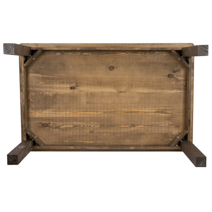 Flash Furniture XA-F-60X38-GG 60" x 38" Rectangular Antique Rustic Solid Pine Farm Dining Table - View 9