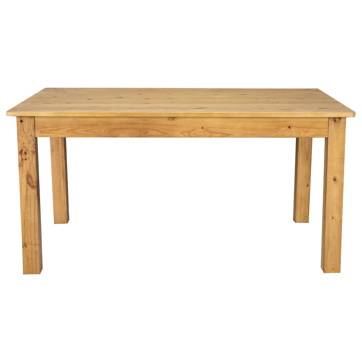Flash Furniture XA-F-60X38-LN-GG 60" x 38" Rectangular Light Natural Solid Pine Farm Dining Table - View 6
