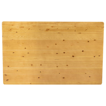 Flash Furniture XA-F-60X38-LN-GG 60" x 38" Rectangular Light Natural Solid Pine Farm Dining Table - View 7