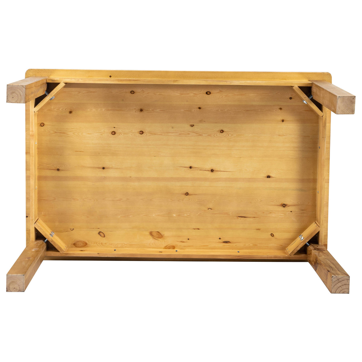 Flash Furniture XA-F-60X38-LN-GG 60" x 38" Rectangular Light Natural Solid Pine Farm Dining Table - View 8