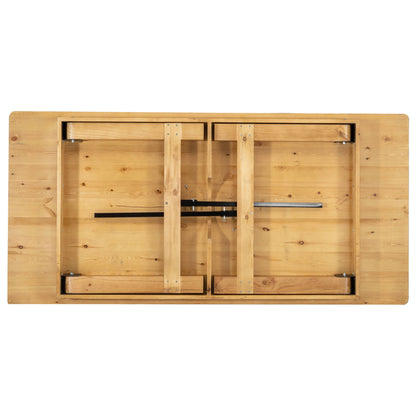 Flash Furniture XA-F-84X40-LN-GG 7' x 40" Rectangular Antique Rustic Solid Pine Folding Farm Table (Light Natural) - View 5