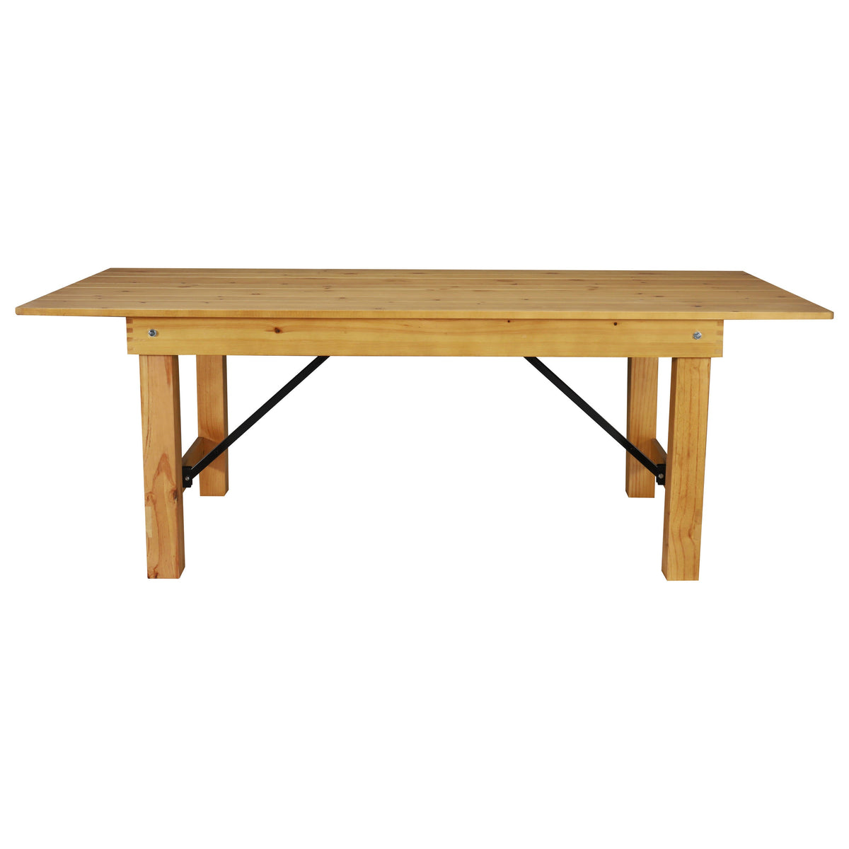 Flash Furniture XA-F-84X40-LN-GG 7' x 40" Rectangular Antique Rustic Solid Pine Folding Farm Table (Light Natural) - View 6