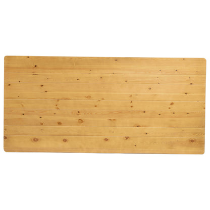 Flash Furniture XA-F-84X40-LN-GG 7' x 40" Rectangular Antique Rustic Solid Pine Folding Farm Table (Light Natural) - View 7