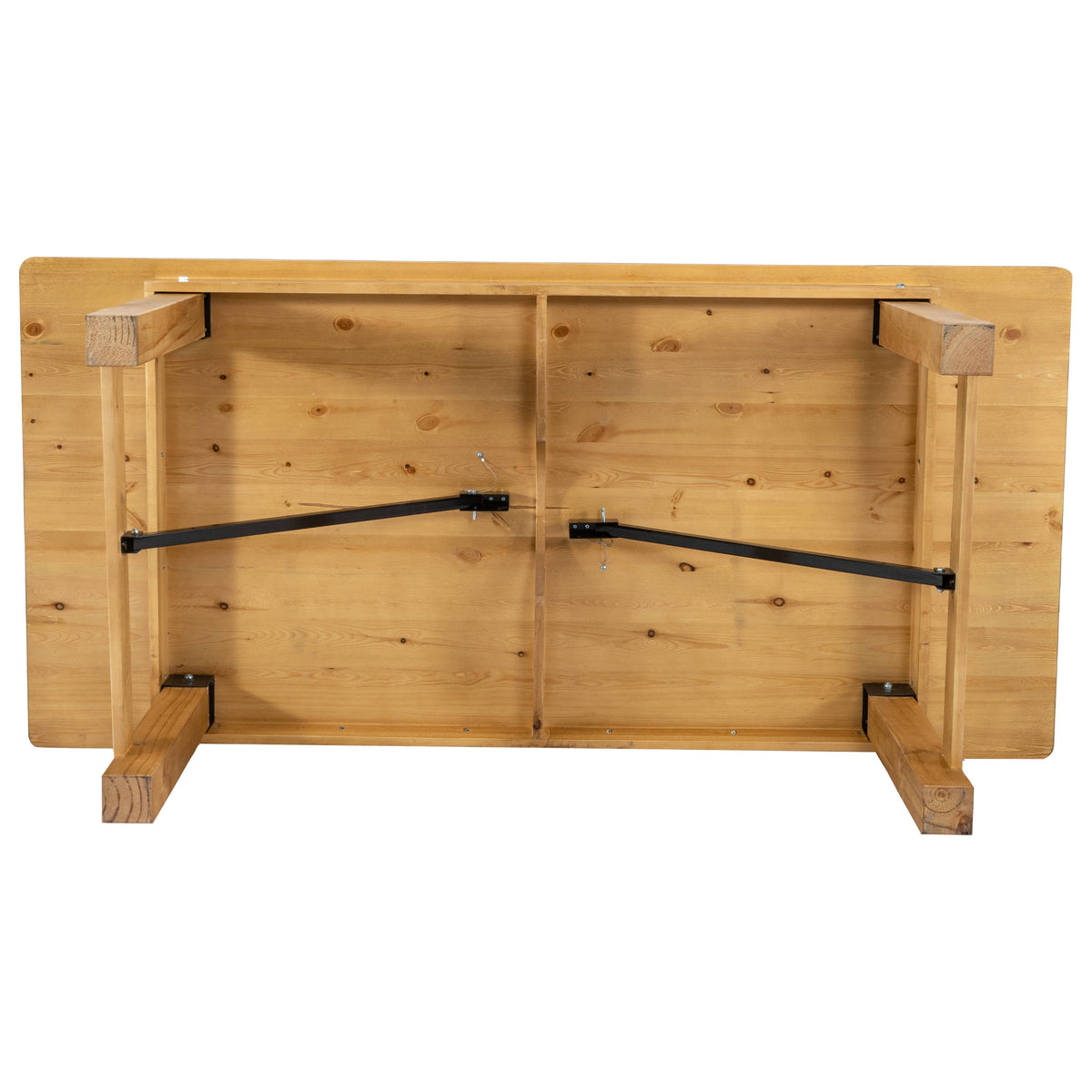 Flash Furniture XA-F-84X40-LN-GG 7' x 40" Rectangular Antique Rustic Solid Pine Folding Farm Table (Light Natural) - View 8