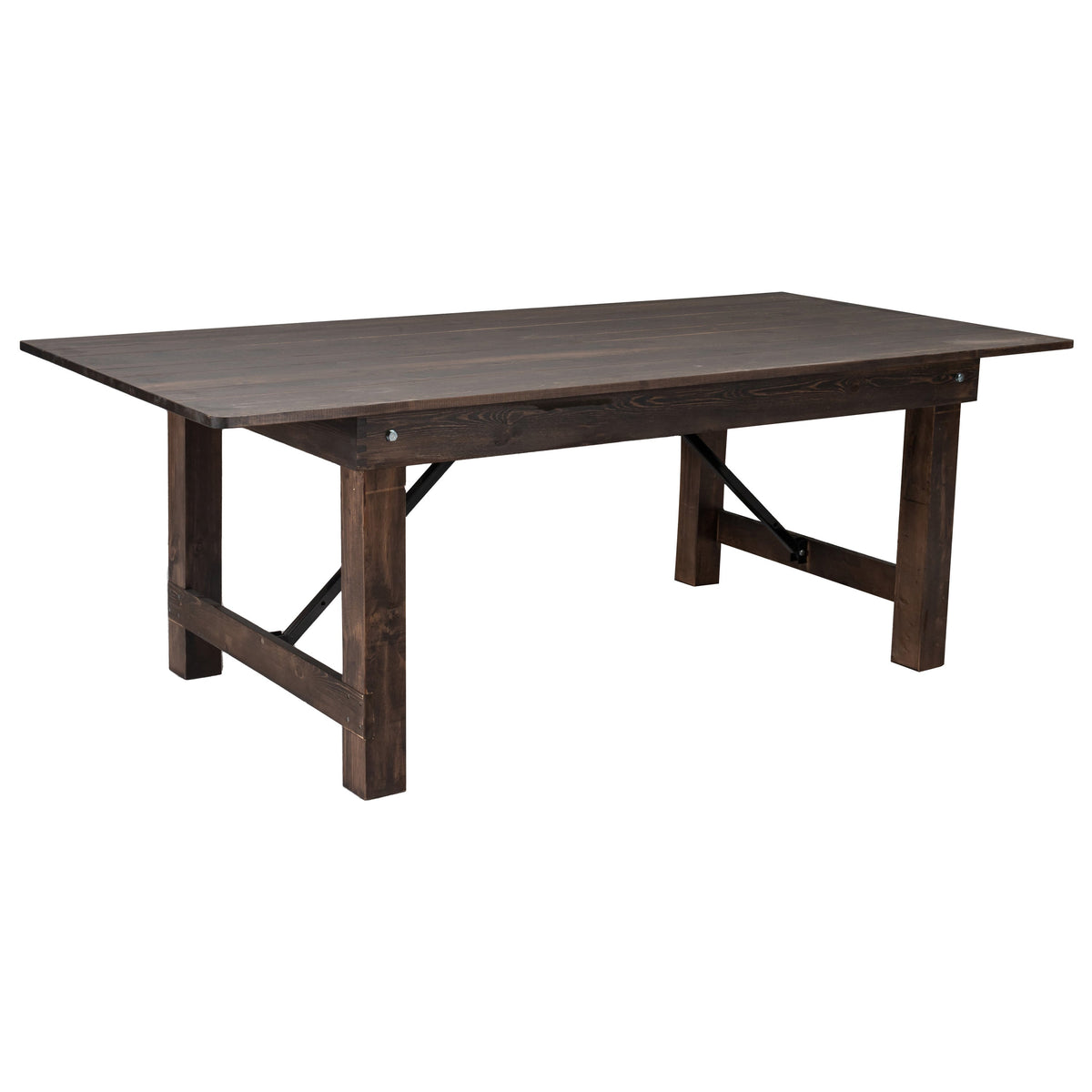 Flash Furniture XA-F-84X40-MG-GG 7' x 40" Rectangular Antique Rustic Solid Pine Folding Farm Table (Mahogany) - Main view