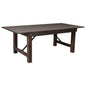 Flash Furniture XA-F-84X40-MG-GG 7' x 40" Rectangular Antique Rustic Solid Pine Folding Farm Table (Mahogany) - Main view