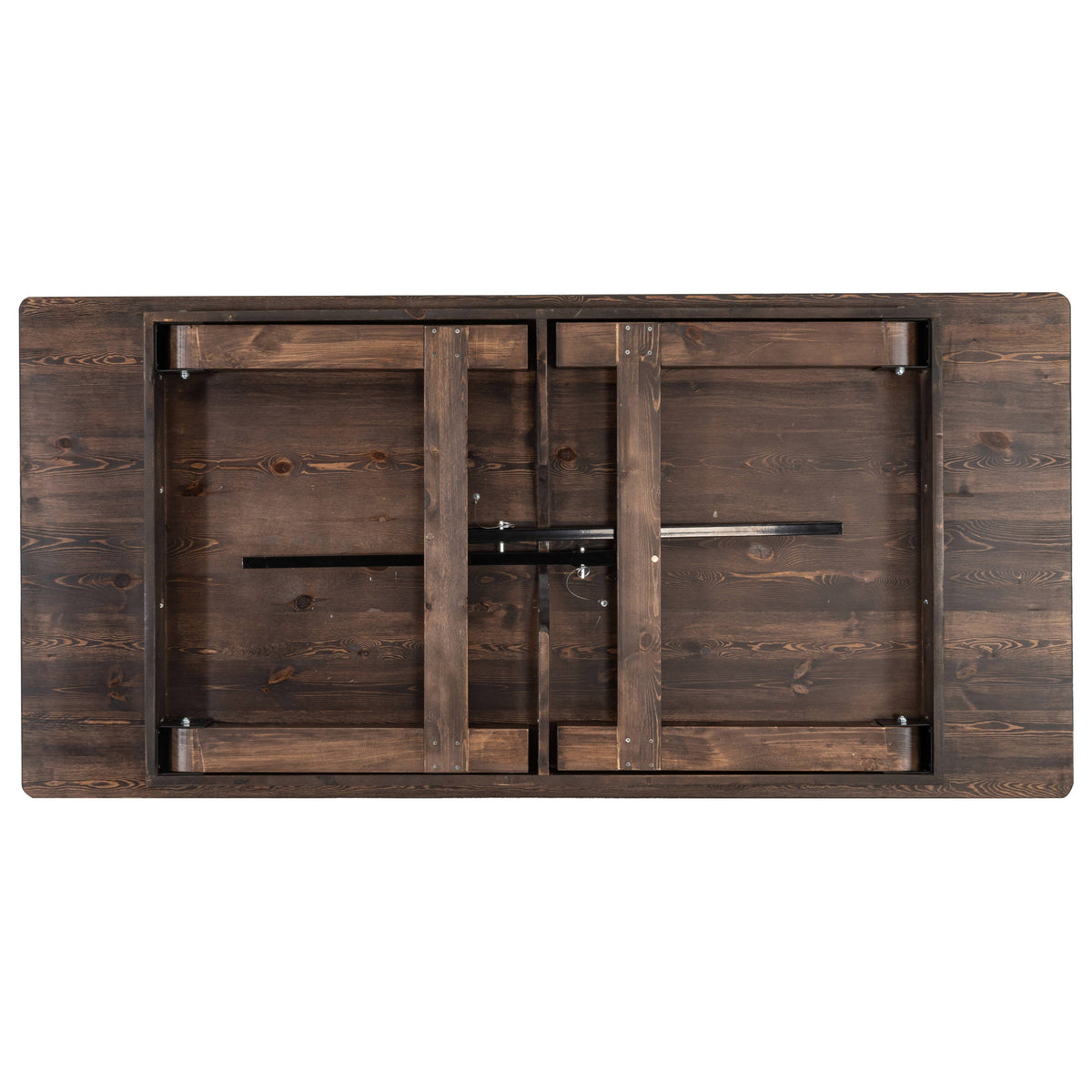 Flash Furniture XA-F-84X40-MG-GG 7' x 40" Rectangular Antique Rustic Solid Pine Folding Farm Table (Mahogany) - View 5