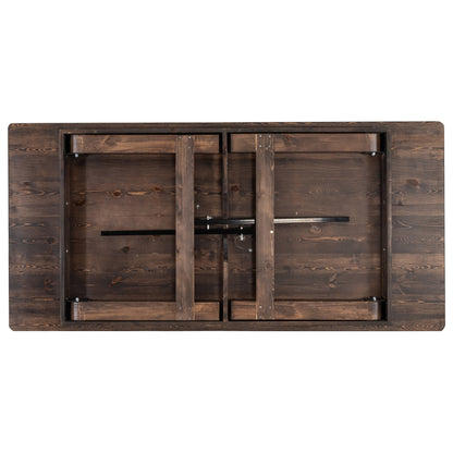 Flash Furniture XA-F-84X40-MG-GG 7' x 40" Rectangular Antique Rustic Solid Pine Folding Farm Table (Mahogany) - View 5