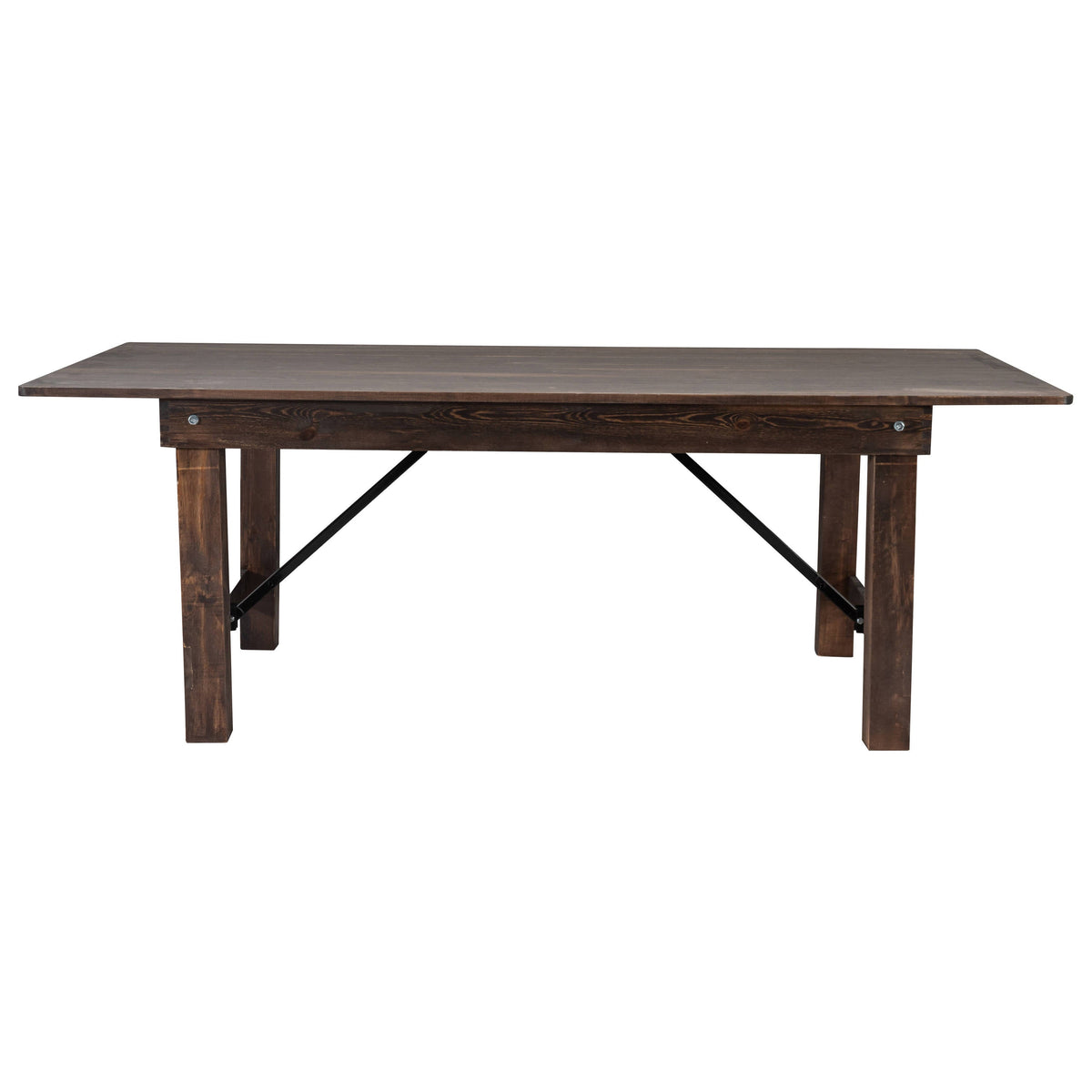 Flash Furniture XA-F-84X40-MG-GG 7' x 40" Rectangular Antique Rustic Solid Pine Folding Farm Table (Mahogany) - View 6