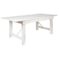 Flash Furniture XA-F-84X40-WH-GG 7' x 40" Rectangular Antique Rustic White Solid Pine Folding Farm Table - Main view