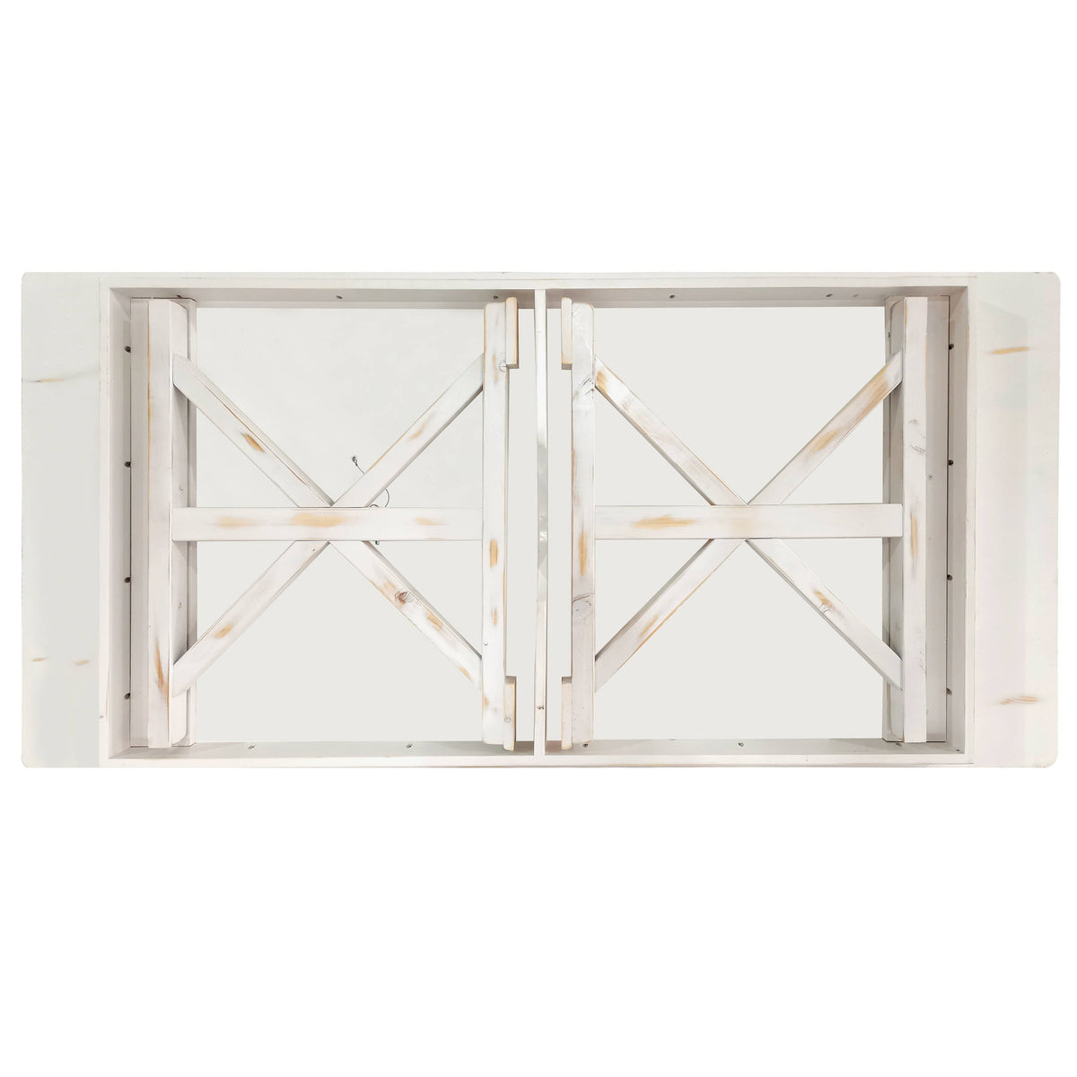 Flash Furniture XA-F-84X40-XLEGS-WH-GG Solid Pine Farm Dining Table with X-Style Legs in Antique Rustic White-7' x 40" - View 4