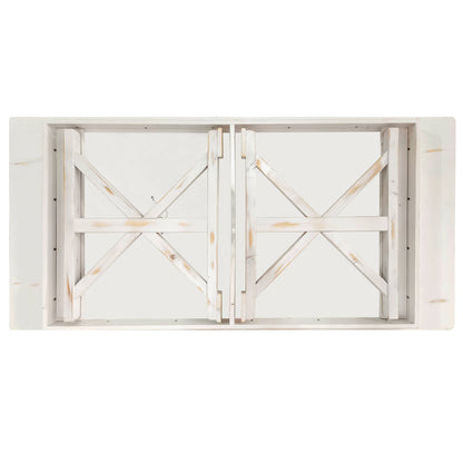 Flash Furniture XA-F-84X40-XLEGS-WH-GG Solid Pine Farm Dining Table with X-Style Legs in Antique Rustic White-7' x 40" - View 4