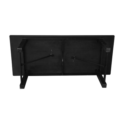 Flash Furniture XA-F-96X40-BW-GG 8' x 40" Rectangular Rustic Solid Pine Farmhouse Folding Table in Black Wash - View 10