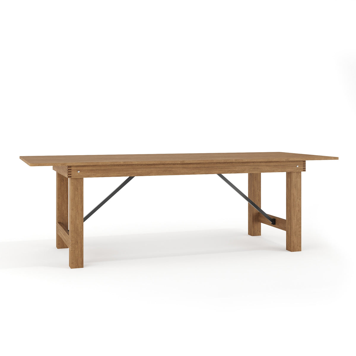 Flash Furniture XA-F-96X40-GG 8' x 40" Rectangular Antique Rustic Solid Pine Folding Farm Table - Main view