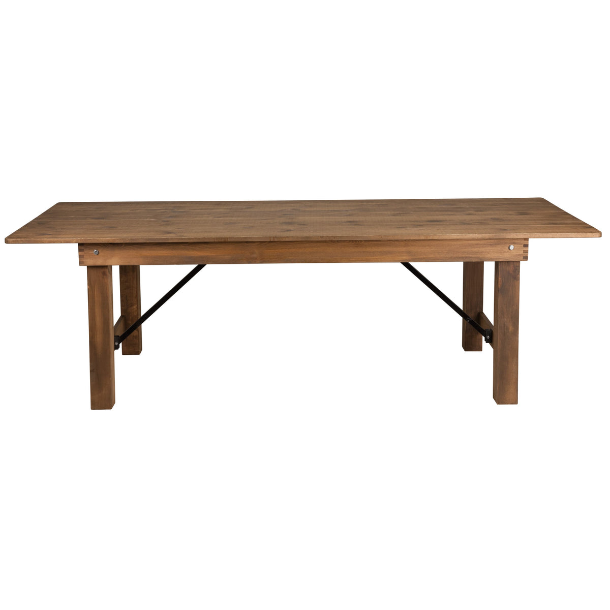 Flash Furniture XA-F-96X40-GG 8' x 40" Rectangular Antique Rustic Solid Pine Folding Farm Table - View 5