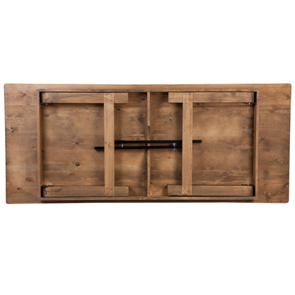 Flash Furniture XA-F-96X40-GG 8' x 40" Rectangular Antique Rustic Solid Pine Folding Farm Table - View 6