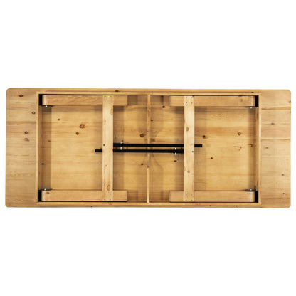 Flash Furniture XA-F-96X40-LN-GG 8' x 40" Rectangular Antique Rustic Light Natural Solid Pine Folding Farm Table - View 5