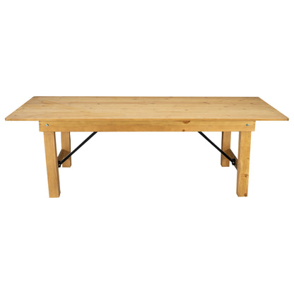 Flash Furniture XA-F-96X40-LN-GG 8' x 40" Rectangular Antique Rustic Light Natural Solid Pine Folding Farm Table - View 6