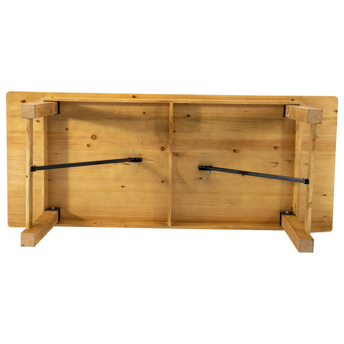 Flash Furniture XA-F-96X40-LN-GG 8' x 40" Rectangular Antique Rustic Light Natural Solid Pine Folding Farm Table - View 8