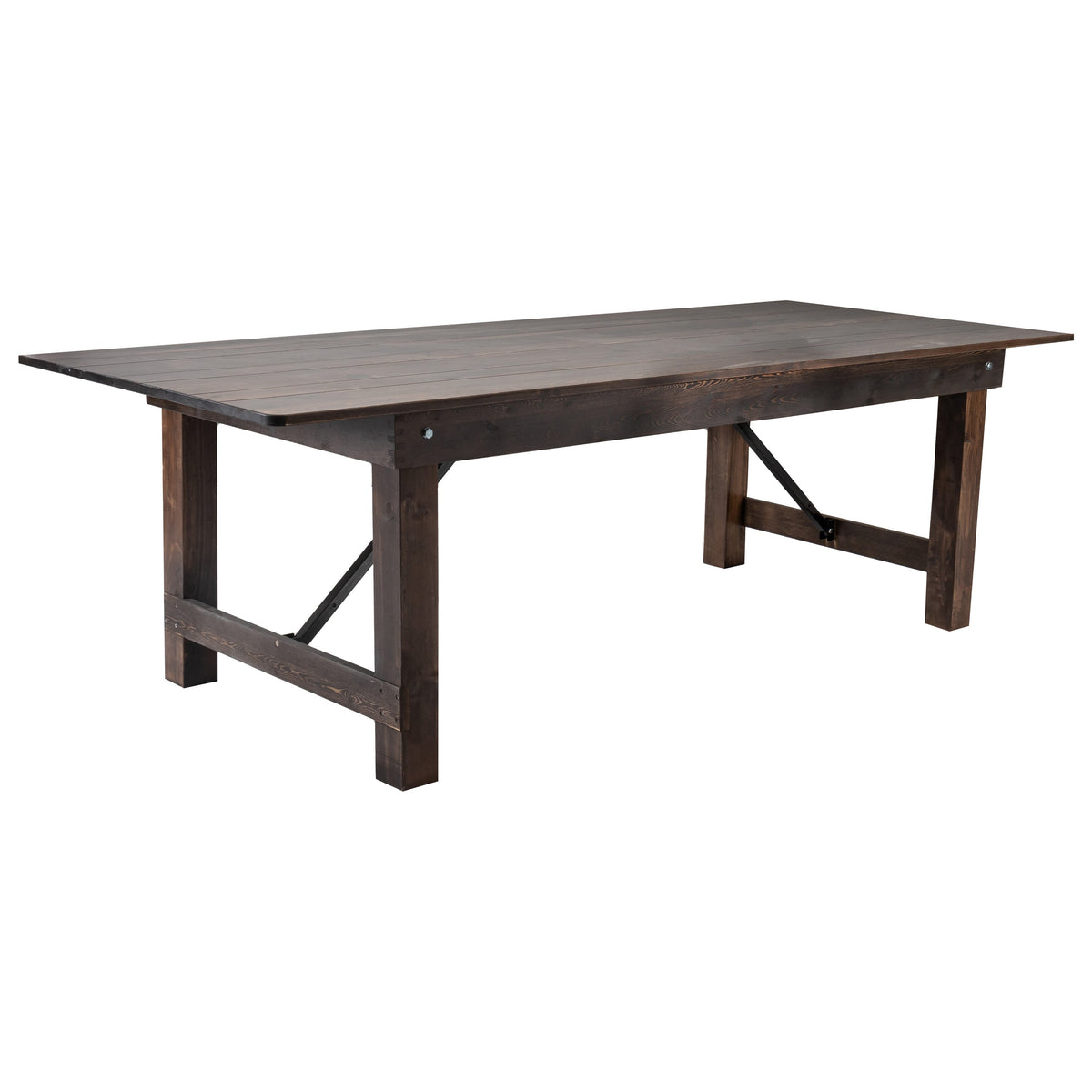 Flash Furniture XA-F-96X40-MG-GG 8' x 40" Rectangular Antique Rustic Mahogany Solid Pine Folding Farm Table - Main view