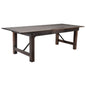 Flash Furniture XA-F-96X40-MG-GG 8' x 40" Rectangular Antique Rustic Mahogany Solid Pine Folding Farm Table - Main view