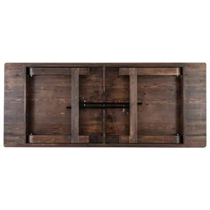 Flash Furniture XA-F-96X40-MG-GG 8' x 40" Rectangular Antique Rustic Mahogany Solid Pine Folding Farm Table - View 5